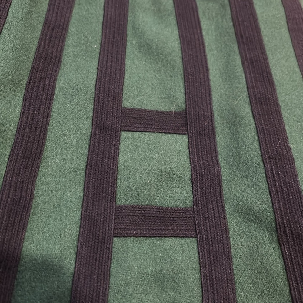 MAEVE 4 Emerald Green/Black Tsuga Wool Skirt Black Geometic Pattern - Picture 3 of 6